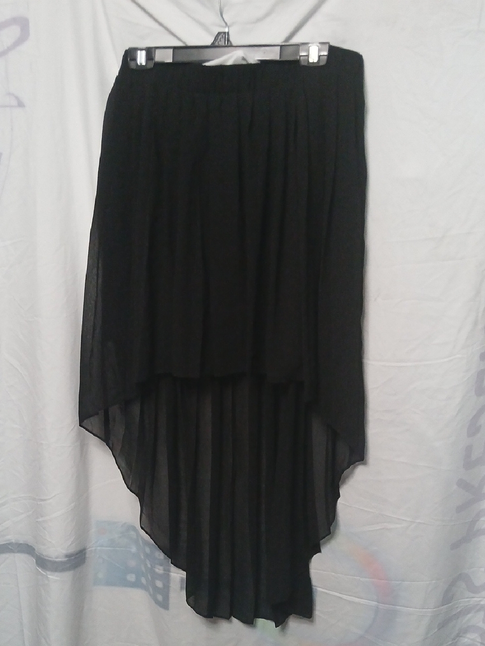bebe Black High-Low Sheer Layered Skirt